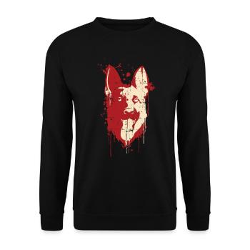 Schäferhund-Geschenkidee Schäferhund-Inhaber-Geschenk-Kunst - Unisex Pullover - Schwarz - Vorne - Alina (178cm) & Michal (187cm)
