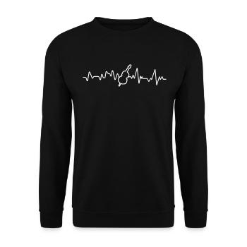 Cello Heartbeat Cellist Gift Idea Cello Player - Unisex Sweatshirt - black - Front - Alina (178cm) & Michal (187cm)