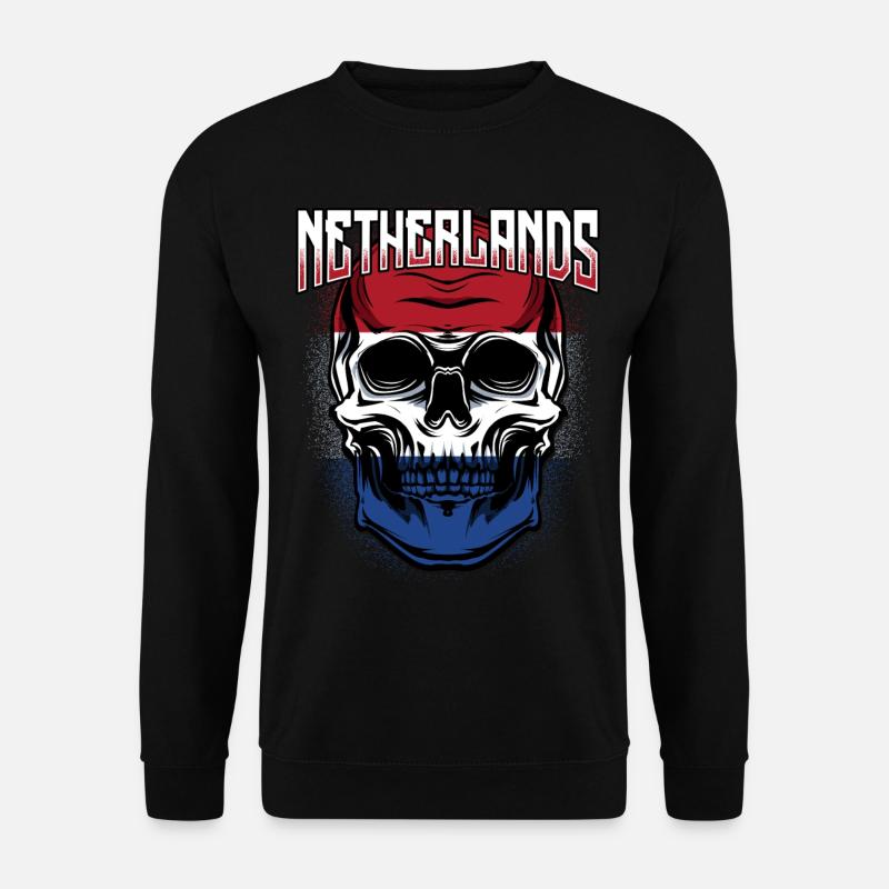 Niederländischer Totenkopf | Niederlande Geschenk - Unisex Pullover - Schwarz