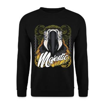 perroquet - Sweat-shirt Unisexe - noir - Devant - Alina (178cm) & Michal (187cm)