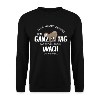 All day awake sleepyhead sloth gift - Unisex Sweatshirt - black - Front - Alina (178cm) & Michal (187cm)