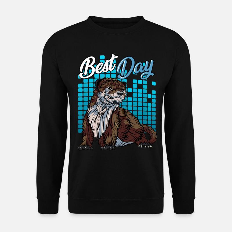 Modern Fleckenhalsotter | Waldbewohner Geschenk - Unisex Pullover - Schwarz