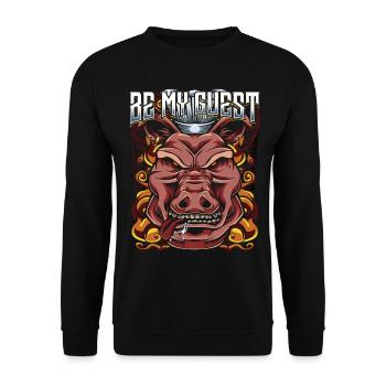 porc - Sweat-shirt Unisexe - noir - Devant - Alina (178cm) & Michal (187cm)
