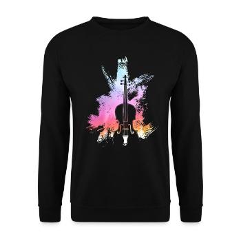 Violine Kunst Violinist Geschenkidee Geige Fiedler - Unisex Pullover - Schwarz - Vorne - Alina (178cm) & Michal (187cm)