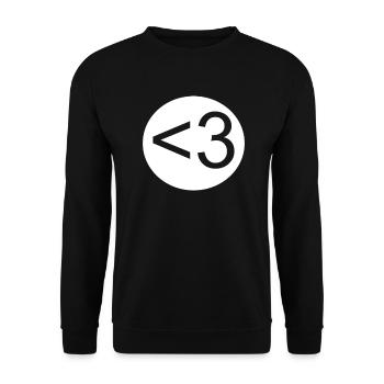 Herz Zeichen - Unisex Pullover - Schwarz - Vorne - Alina (178cm) & Michal (187cm)
