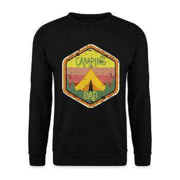 Camping Dad Zelt Camper Geschenkidee Vintage - Unisex Pullover - Schwarz - Vorne - Alina (178cm) & Michal (187cm)