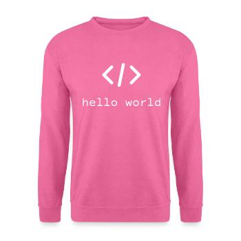 Hello World Programmierer - Unisex Pullover - Pink - Vorne