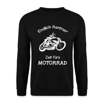At last retiree motorcycle motorcyclist retired - Unisex Sweatshirt - black - Front - Alina (178cm) & Michal (187cm)
