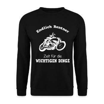 Moto locataire retraité - Sweat-shirt Unisexe - noir - Devant - Alina (178cm) & Michal (187cm)