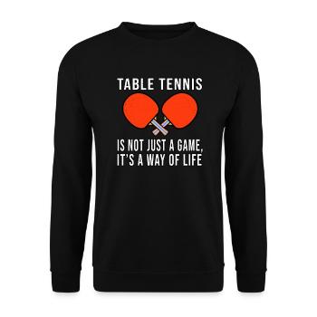 Jeu de vie de tennis de table - Sweat-shirt Unisexe - noir - Devant - Alina (178cm) & Michal (187cm)