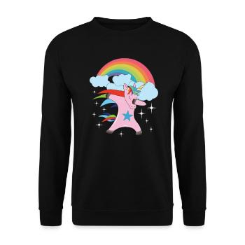 Licorne arc-en-ciel Dab Dabbing Unicorn Fabeltier - Sweat-shirt Unisexe - noir - Devant - Alina (178cm) & Michal (187cm)