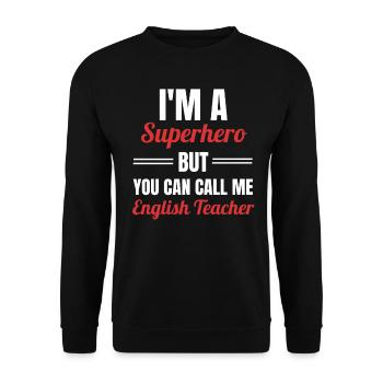 England Englisch Lehrer Lehramt Linguistik - Unisex Pullover - Schwarz - Vorne - Alina (178cm) & Michal (187cm)