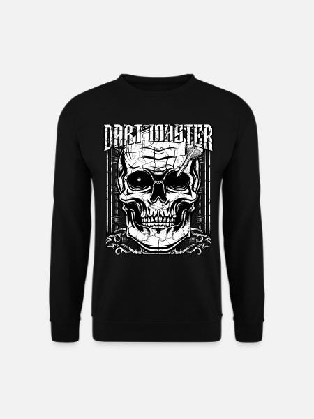 Dart Master Totenkopf | Dartpfeil Sport Geschenk - Unisex Pullover - Schwarz