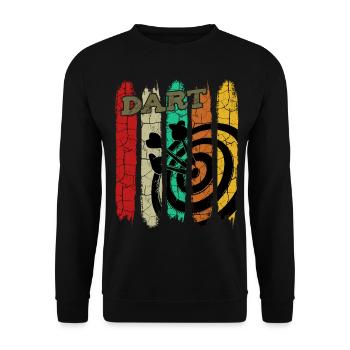 Retro Style Vintage Dartboard Dartpfeile Geschenk - Unisex Pullover - Schwarz - Vorne - Alina (178cm) & Michal (187cm)