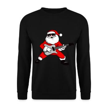 Rock n Roll Santa Weihnachten Geschenk - Unisex Pullover - Schwarz - Vorne - Alina (178cm) & Michal (187cm)