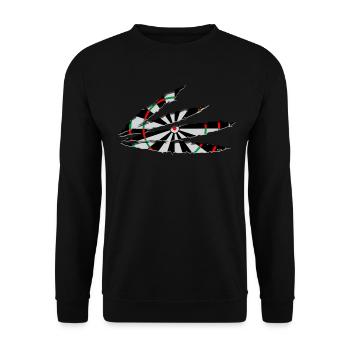 Ripped Dartboard Darts Dart Player Gift Idea - Unisex Sweatshirt - black - Front - Alina (178cm) & Michal (187cm)