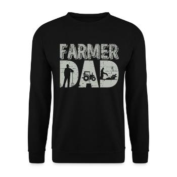 Farmer Dad Gift Idea Farming Farm Agriculture - Unisex Sweatshirt - black - Front - Alina (178cm) & Michal (187cm)
