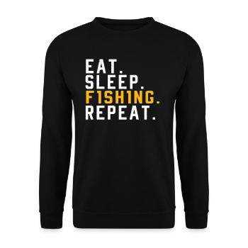 Eat Sleep Repeat Fishing Fishing Fishing Gifts - Unisex Sweatshirt - black - Front - Alina (178cm) & Michal (187cm)