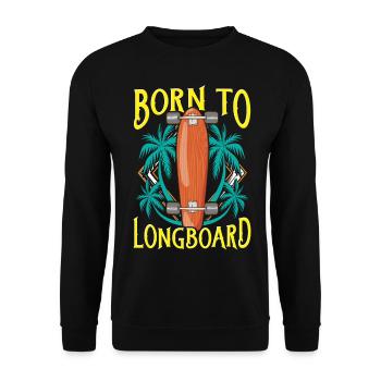 Born To Longboard - Longboarder - Unisex Sweatshirt - black - Front - Alina (178cm) & Michal (187cm)