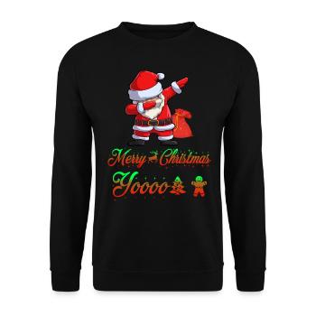 Dabbing Santa Claus Funny Christmas Design - Unisex Sweatshirt - black - Front - Alina (178cm) & Michal (187cm)