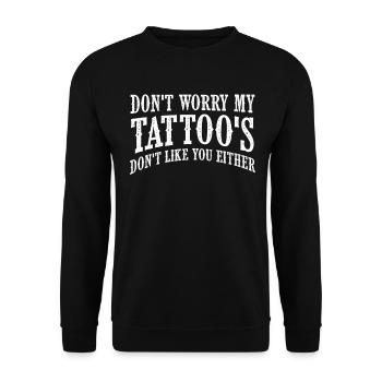 Tattoo tattoo skin painting body painting - Unisex Sweatshirt - black - Front - Alina (178cm) & Michal (187cm)