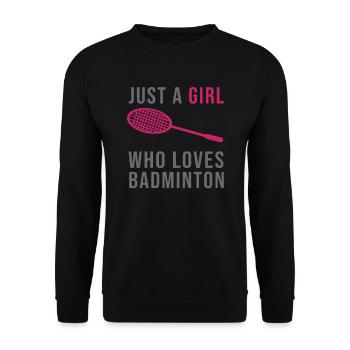 Badminton Girl Mädchen lustiger Spruch Geschenk - Unisex Pullover - Schwarz - Vorne - Alina (178cm) & Michal (187cm)