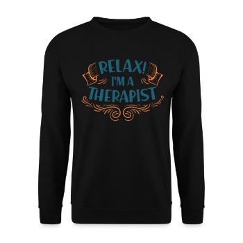 Psychiatre thérapeute thérapeute psychologue profession - Sweat-shirt Unisexe - noir - Devant - Alina (178cm) & Michal (187cm)