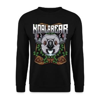 Modern Koalabären | Trendy Waldbewohner Geschenk - Unisex Pullover - Schwarz - Vorne - Alina (178cm) & Michal (187cm)