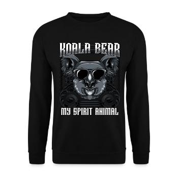 Cool Koala | Trendy Sonnenbrille Tier Geschenk - Unisex Pullover - Schwarz - Vorne - Alina (178cm) & Michal (187cm)