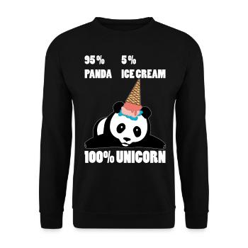 Pandacorn Panda Einhorn Geschenk Geschenkidee - Unisex Pullover - Schwarz - Vorne - Alina (178cm) & Michal (187cm)