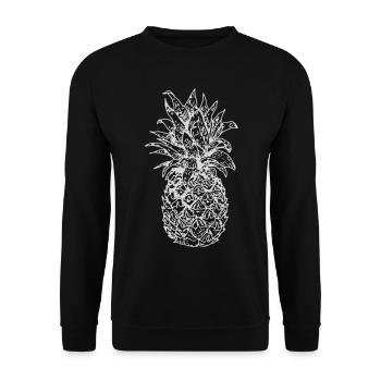 ananas - Sweat-shirt Unisexe - noir - Devant - Alina (178cm) & Michal (187cm)