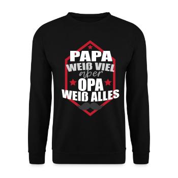 Funny daddy grandpa gift - Unisex Sweatshirt - black - Front - Alina (178cm) & Michal (187cm)