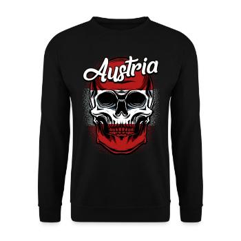 Austrian skull | Austria gift idea - Unisex Sweatshirt - black - Front - Alina (178cm) & Michal (187cm)