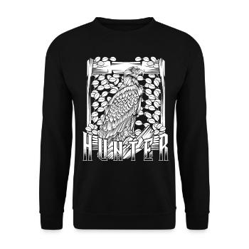Adler - Unisex Pullover - Schwarz - Vorne - Alina (178cm) & Michal (187cm)