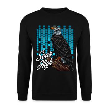 Modern Weißkopfseeadler Trendy Greifvogel Geschenk - Unisex Pullover - Schwarz - Vorne - Alina (178cm) & Michal (187cm)