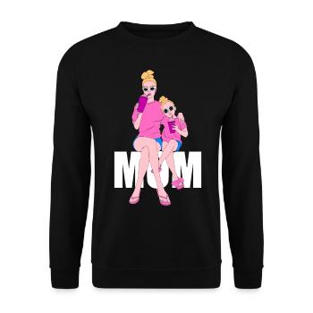 Mom and daughter best team gift gift idea - Unisex Sweatshirt - black - Front - Alina (178cm) & Michal (187cm)