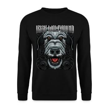 Modern Irish Wolfhound | Trendy dog head gift - Unisex Sweatshirt - black - Front - Alina (178cm) & Michal (187cm)