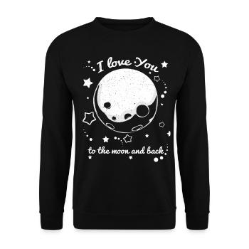 I Love You To The Moon And Back | Love gift - Unisex Sweatshirt - black - Front - Alina (178cm) & Michal (187cm)