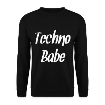 Techno - Unisex Pullover - Schwarz - Vorne - Alina (178cm) & Michal (187cm)