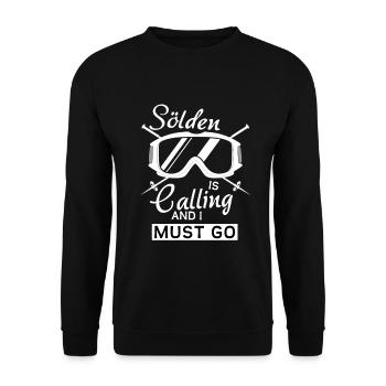 Sölden is calling and I must go - Skier - Ski - Sweat-shirt Unisexe - noir - Devant - Alina (178cm) & Michal (187cm)