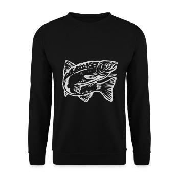 fishing - Unisex Sweatshirt - black - Front - Alina (178cm) & Michal (187cm)
