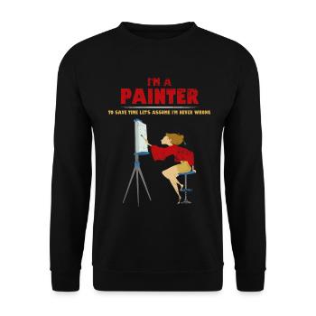 Painter artist - Unisex Sweatshirt - black - Front - Alina (178cm) & Michal (187cm)