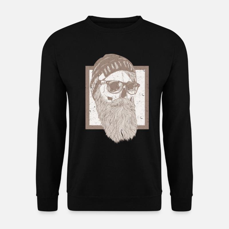 Barbe - Barbe, crâne - Sweat-shirt Unisexe - noir