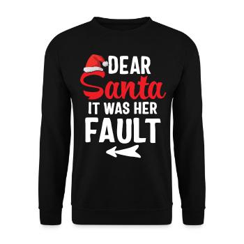 Cher Père Noël c'était sa faute - Sweat-shirt Unisexe - noir - Devant - Alina (178cm) & Michal (187cm)