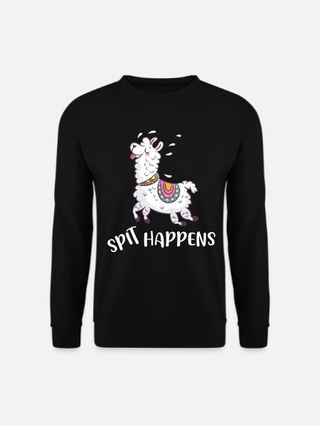 Spit happens Lama Alpaca Alpaca Llama - Unisex Sweatshirt - black