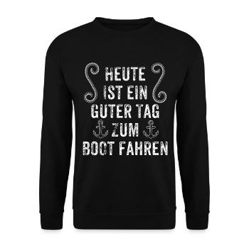 Bateau été soleil sports nautiques cadeau chemise passe-temps - Sweat-shirt Unisexe - noir - Devant - Alina (178cm) & Michal (187cm)