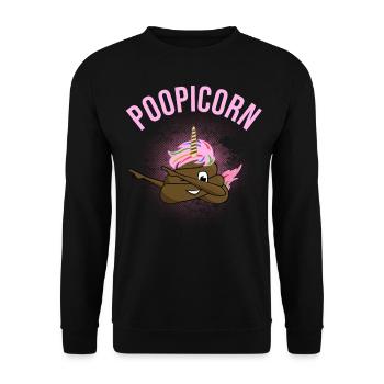 Unicorn Poopicorn Feces Pile Funny Geek Gift - Unisex Sweatshirt - black - Front - Alina (178cm) & Michal (187cm)