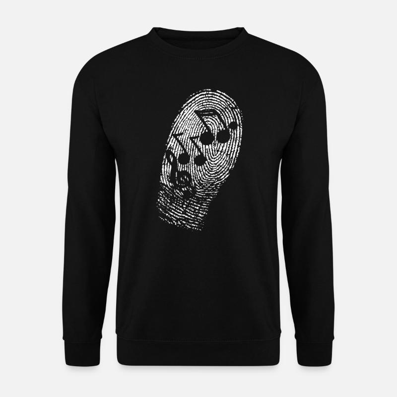Fingerprint Music Notes Clef - Unisex Sweatshirt - black