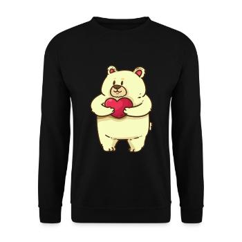 Valentin Teddy Bear Love Romantic Heart Love - Unisex Sweatshirt - black - Front - Alina (178cm) & Michal (187cm)