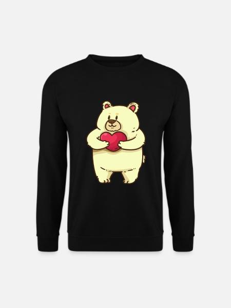 Valentin Teddy Bär Liebe Romantisch Herz Liebe - Unisex Pullover - Schwarz